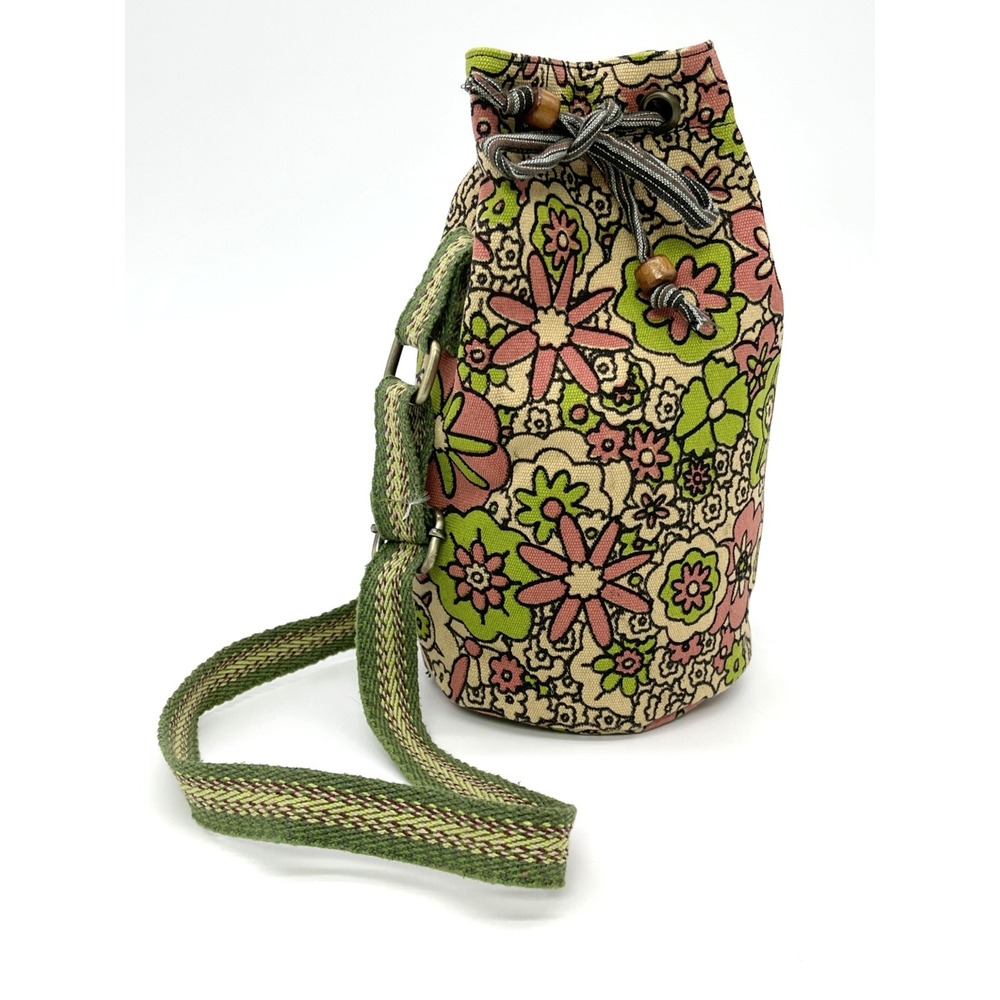 Lakhays Floral Canvas Bucket Bag Boho Hippie Festival Indie Cottage Earthy Fairy